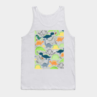 Dinosaur doodle pattern Tank Top